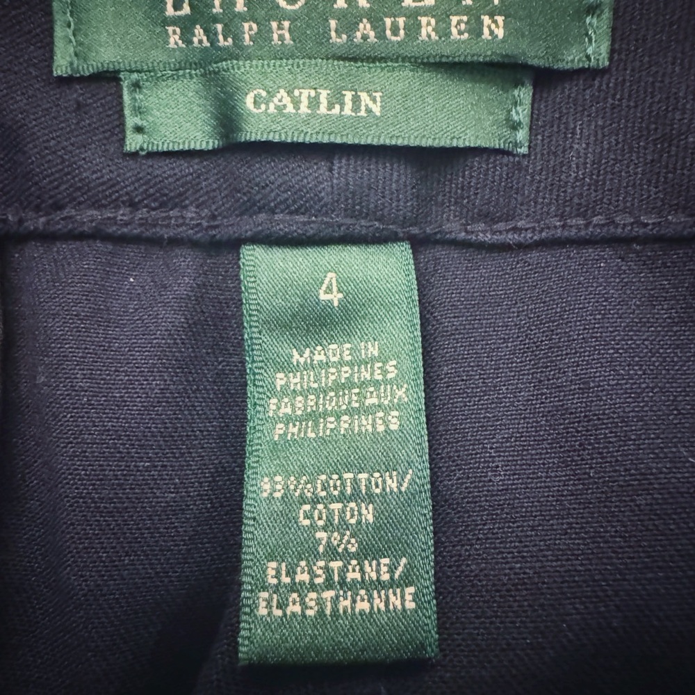 Lauren Ralph Lauren Stretch-Cotton Straight Leg Pants - Navy (Size 4 | NWOT) - Picture 5 of 5